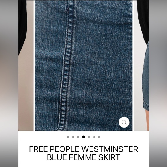 NWT FREE PEOPLE WESTMINSTER BLUE FEMME SKIRT - Picture 4 of 14